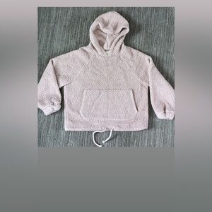 American Eagle Size Small Oversized Hooded Pullover Teddy Bear Fleece Light Pink